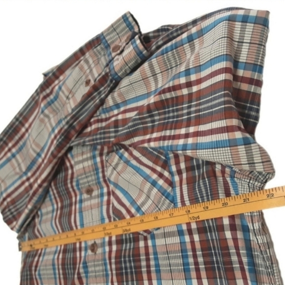 Prana Button Up Plaid Shirt Mens Medium - Picture 11 of 13